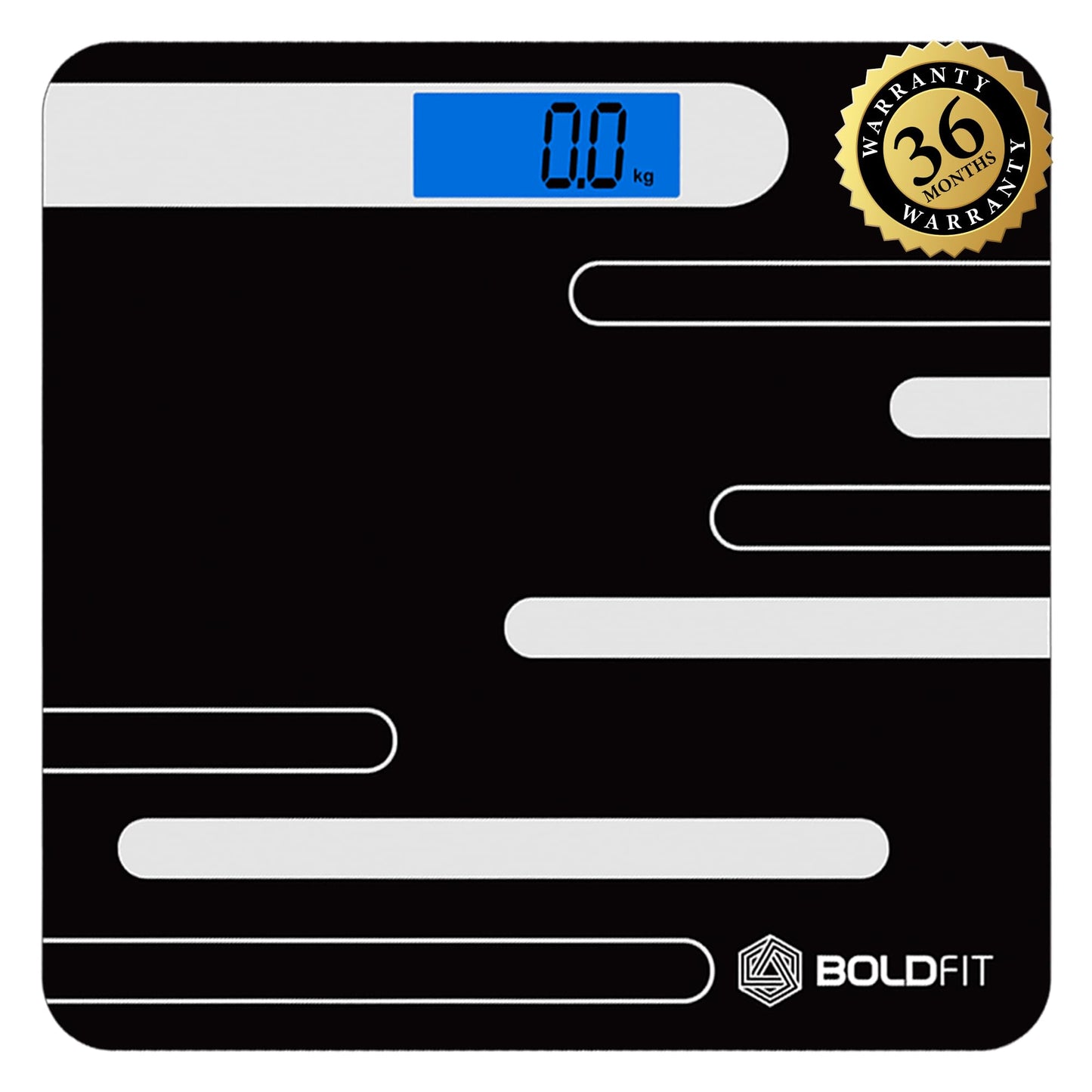 Boldfit Weight Machine for Body Weight Weighing Machine Digital Bathroom Scale for Human Body Weight Measurement Extra Thick Weighing Scale for Home with Large LCD Display 36Months Warranty-BlackGold