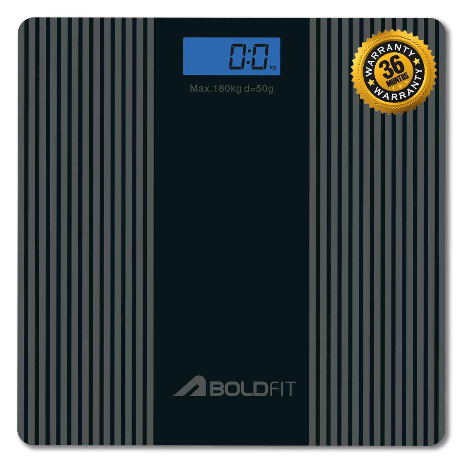 Boldfit Weight Machine for Body Weight Weighing Machine Digital Bathroom Scale for Human Body Weight Measurement Extra Thick Weighing Scale for Home with Large LCD Display 36Months Warranty-BlackGold