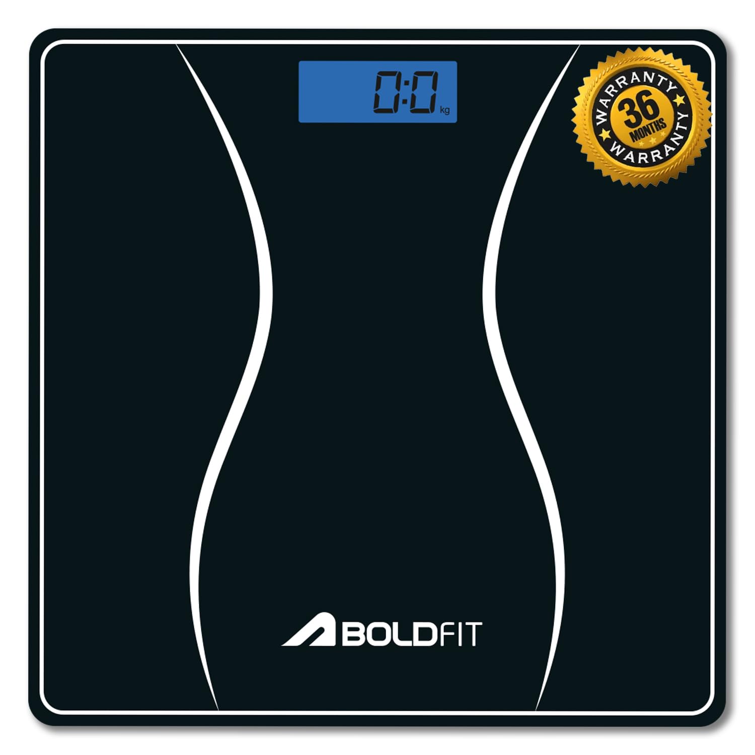 Boldfit Weight Machine for Body Weight Weighing Machine Digital Bathroom Scale for Human Body Weight Measurement Extra Thick Weighing Scale for Home with Large LCD Display 36Months Warranty-BlackGold