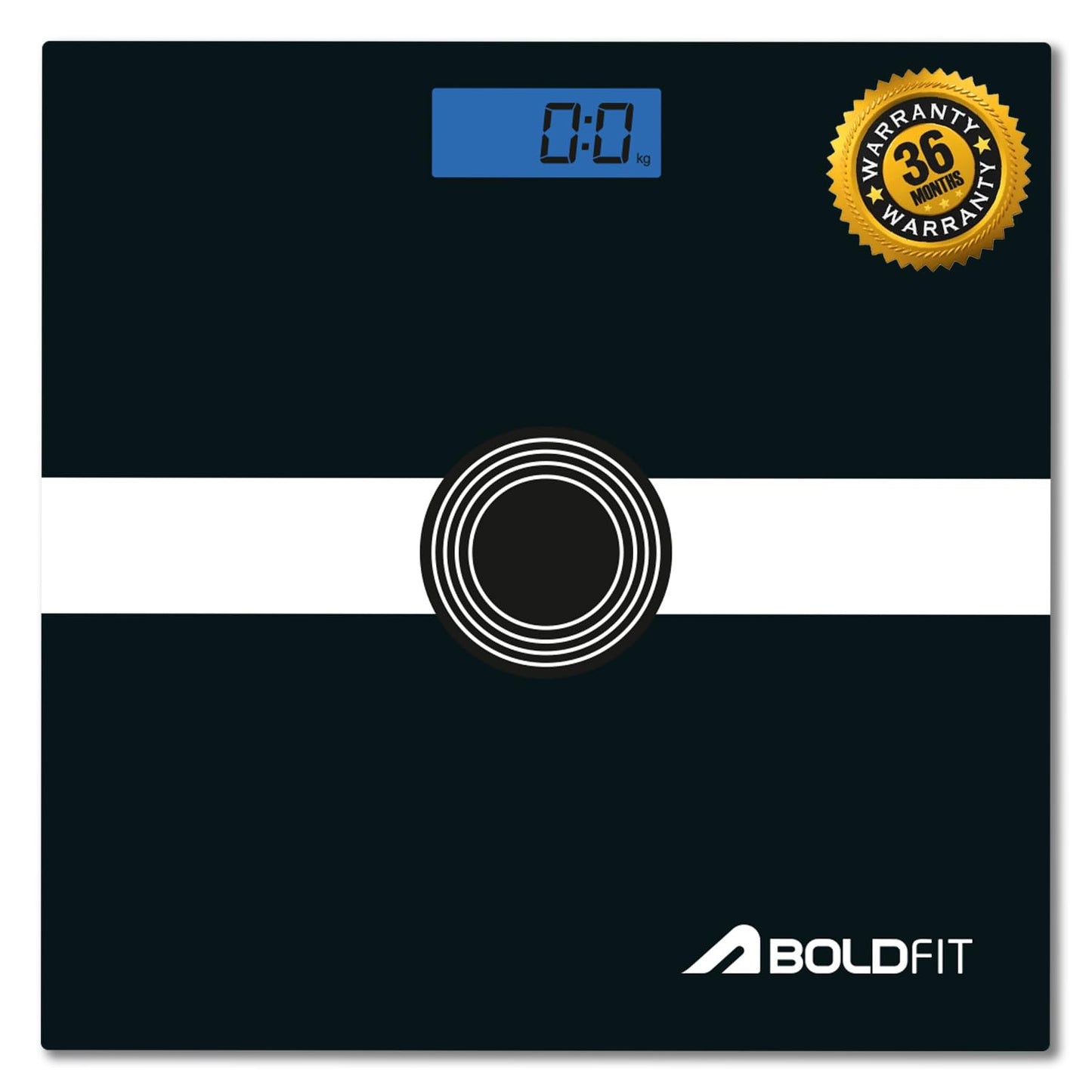 Boldfit Weight Machine for Body Weight Weighing Machine Digital Bathroom Scale for Human Body Weight Measurement Extra Thick Weighing Scale for Home with Large LCD Display 36Months Warranty-BlackGold